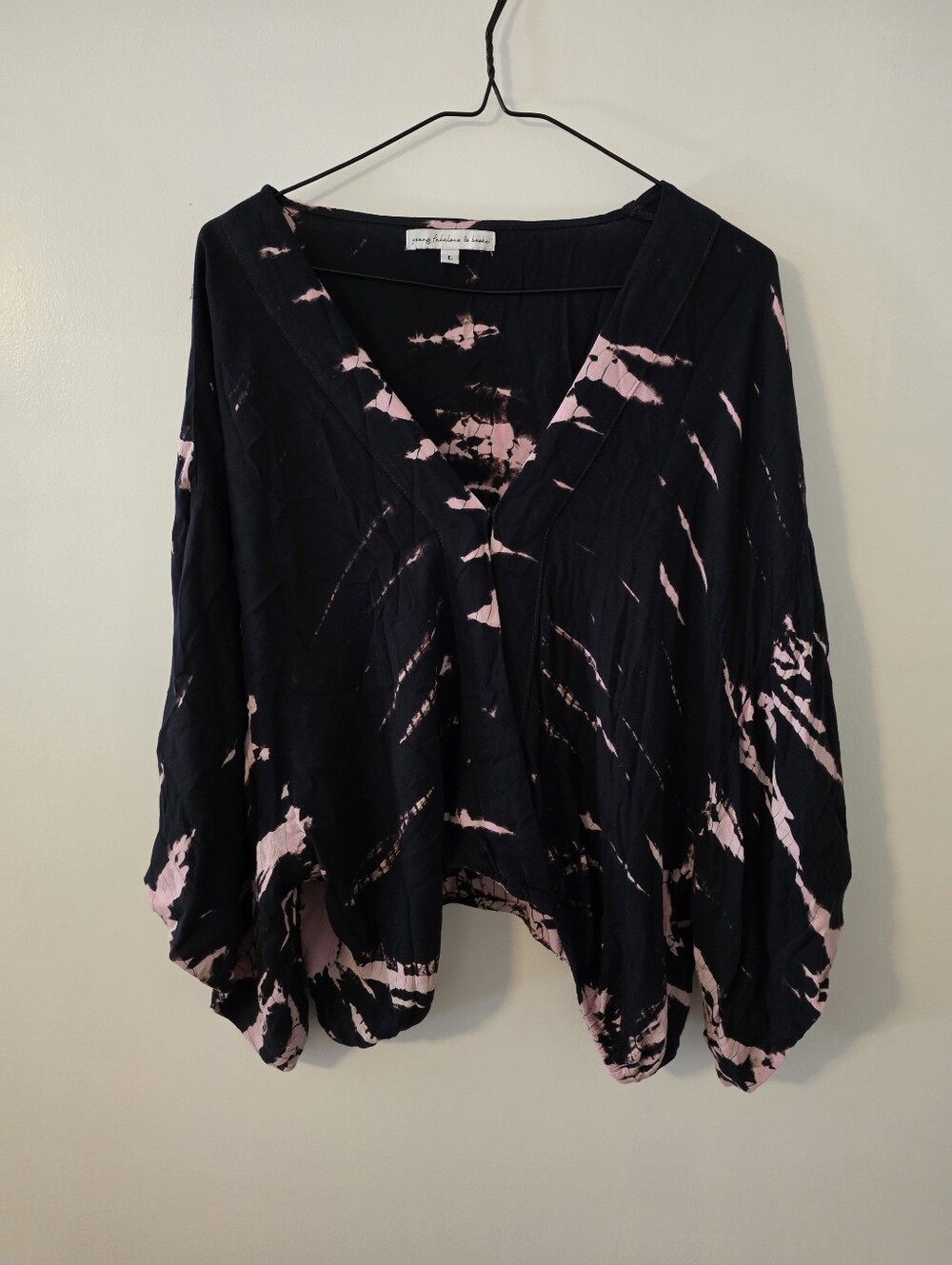 Young Fabulous And Broke, Large Black Pink Abstract Shirt
